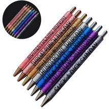 7Pcs Funny Pens Swear Word Pen Set Weekday Vibes Glitter Pen Funny Office Gifts - £19.26 GBP
