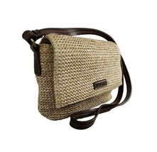 Rosetti Woven Shoulder Bag Natural Foldover Flap Classic Summer Exterior Section - £15.03 GBP