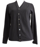 Banana Republic Cardigan Sweater Large Black Button Front Work Casual V ... - £23.97 GBP