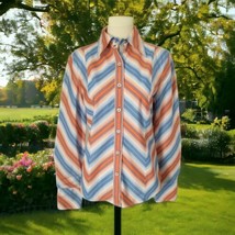 Tommy Hilfiger Womens Chevron Shirt Sz 8 Button Up Western Top Colorful ... - £15.55 GBP