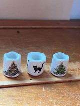 Vintage Lot of 3 Funny Design Germany Porcelain Mini Miniature Christmas Tree - £8.99 GBP