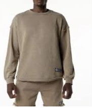 Alphalete Men’s Terry Oversized Pullover- Smokey Quartz, Size Large - $37.40