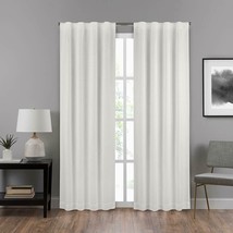 Curtain panel 40" x 63" White Rod Pocket Draft Stopper Insulating Room Darkening - $22.00