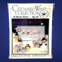 A Frosty Feast Crossed Wing Collection 29 Snowmen Birds Dog Cross Stitch... - $8.50
