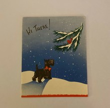 Hi There Black Scottie Dog Christmas Greeting Card - £11.78 GBP