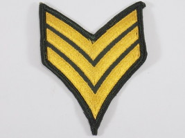 Vintage U.S Military SERGEANT ARMY SEW ON PATCH Green &amp; Yellow E-5 - £2.17 GBP