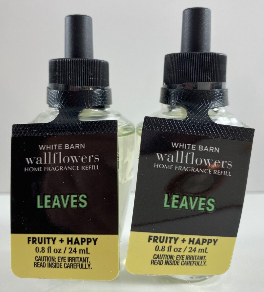 Lot of 2 White Barn Bath Body Wallflowers Fragrance Refills .8 fl oz LEAVES - £16.58 GBP