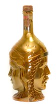 Licor Cuatro Bottle Double Sided Viking Face Gold Algezares Balcelo Vintage - €70,72 EUR