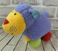 Koala Baby plush purple lamb sheep baby rattle yellow red blue green satin feet - £7.85 GBP