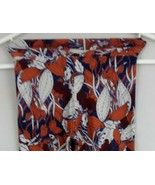 New LuLaRoe Leggings Blue With Orange &amp; White Leaves Design Kids Size S/M - $238.73 MXN