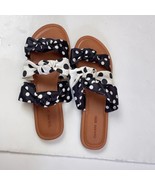 Gianni Bini Slides Womens Sandals Polkadots Black &amp; White Knotted Size 8.5M - $292.19 MXN