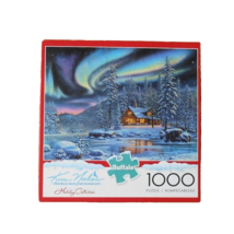 Buffalo puzzle Kim Norlien Winter Scene 1000 Piece - $14.40