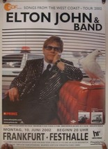 Elton John Poster Songs Da Occidente Coast Frankfurt Germania June 10 2002 Mint - £43.47 GBP