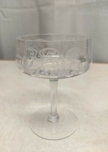 Cambridge Marjorie Champagne Etched Glass Art Nouveau Fuchsia Design 192... - $19.79