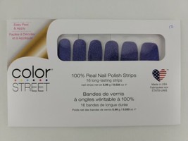 Color Street JUNEAU THE DRILL Nail Polish Strips Indigo Purple Sparkle R... - £26.54 GBP