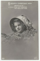 Vintage Postcard Christmas Little Girl in Bonnet RPPC Photo 1915 EAS - £7.11 GBP