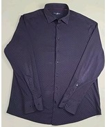 Stone Rose Shirt Mens Size XL Navy Textured Cotton Button Up Velvet Polk... - £14.69 GBP