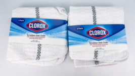 Clorox Scrubber Dish Cloth Antimicrobial 2 Pack 12&quot;x 12&quot; Lot Of 2 Bleach Safe - £11.49 GBP