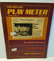 Play Meter Magazine March 1977 Pinball &amp; Arcade Game Atari Night Driver Atarians - £42.59 GBP
