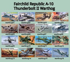 16 Different Fairchild Republic A-10 Thunderbolt II Warthog Warplane Magnets - £78.10 GBP