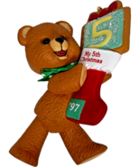 1997 Hallmark Keepsakes &quot;Child&#39;s Fifth Christmas&quot; Bear Ornament - $10.42