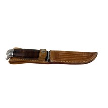 VTG Fixed Blade Hunting Knife &amp; Leather Sheath Case XX 316-5 SSP USA 9.5&quot; - $92.69