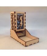 Fairy Dice Tower &amp; Tray  Medium Blue Acrylic Window COMPACT DESIGN Laser... - $29.69