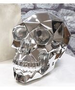 Ebros Geometric Matrix Polygon Silver Chrome Plated Skull Decor Figurine... - €38,40 EUR