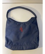 Vintage Lauren Ralph Lauren Blue Nylon Red Logo Hobo Shoulder Bag Purse - $49.99