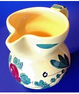 Ceramica Imola Italian Pottery Pitcher Red Rose Hand Painted Italy Vintage - £19.71 GBP