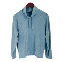 J.CREW Sweatshirt Light Blue Soft High Neck Drawstring Long Sleeve Size Med - $29.69