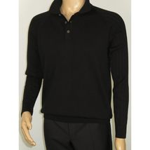 Men's Sweater Knit By BRANGO Turkey Polo Neck Cotton Blend 21228 Black image 8
