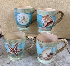 Certified International Susan Winget Mug Seashell Pattern Oversized Mug 5” Lot 4 - £56.09 GBP