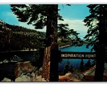 Vista Da Inspiration Punto Lago Tahoe California Ca Unp Cromo Cartolina C20 - £3.17 GBP