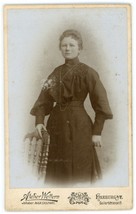 CIRCA 1870&#39;S CDV Beautiful Young Woman in Black Dress Caspari Harburg, Germany - £7.46 GBP