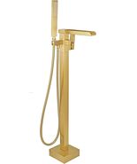 Fbuke Free Standing Tub Faucet Brushed Gold, Floor Mount Freestanding - $118.74