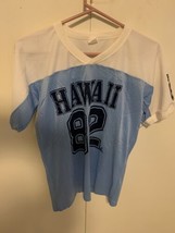 Vintage 70s 80s Hawaii 82 polly tees T Shirt Men’s Size medium White Blue - £70.43 GBP