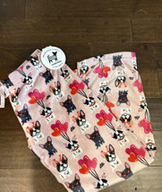 Berkshire womens Plush Pajama Pants Dogs Heart Balloons New Pink Sz L Va... - £18.09 GBP