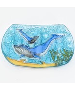 Fused Art Glass Humpback Whale Ocean Design Soap Dish Tray Handmade in E... - £18.98 GBP