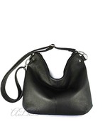 Vegan Leather Crossbody Bag: Black Shoulder Purse with Zipper - $100.00