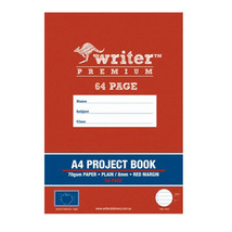 Writer Premium Plain &amp; Ruled Project Book 8mm A4 - 64 Pages - £22.64 GBP