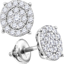 14kt White Gold Womens Round Diamond Cluster Earrings 2 Cttw - £1,829.32 GBP