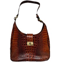 Brahmin Maggie Melbourne Handbag Pecan Crocodile Leather - $123.74