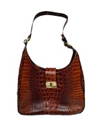 Brahmin Maggie Melbourne Handbag Pecan Crocodile Leather - $2,306.50 MXN