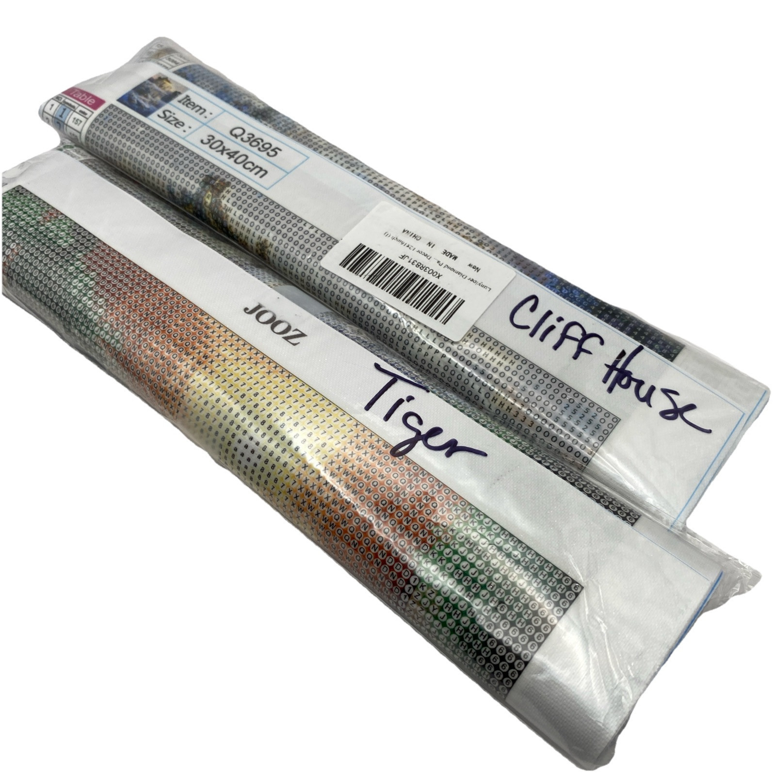 5D Diamond Painting Kits 30 cm x 40 cm Tiger/Cliff House Lot of 2 NEW - $14.24
