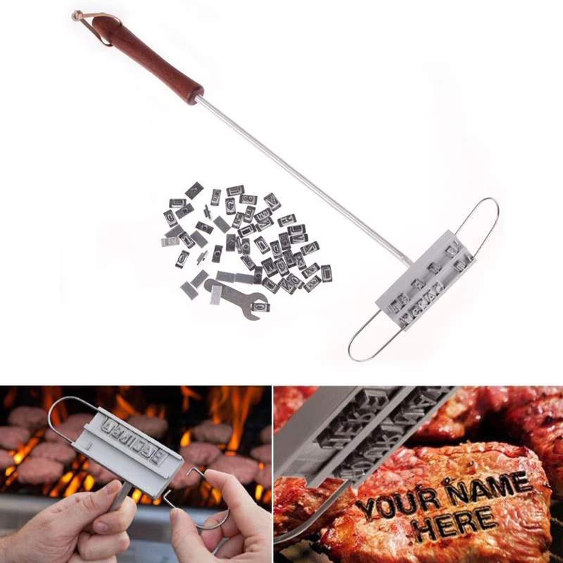 Ing iron tong diy barbecue letter printed bbq steak tool meat grill forks barbecue tool thumb200