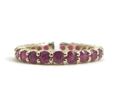 Authenticity Guarantee 
Round Ruby Gemstone Eternity Band Ring 14K Yellow Gol... - £1,604.53 GBP