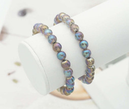 Natural Rainbow Mystic Agate, 8mm Handmade Stretchy Bead Bracelet, Reiki Healing - £5.01 GBP