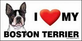 I (Heart) Love my BOSTON TERRIER Cute Car Fridge Magnet 4x8 USA NEW Wate... - £5.39 GBP