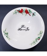 Christmas Cardinal &quot;Peace Hope and Joy&quot; 10&quot; Stoneware Serving Bowl - £19.60 GBP